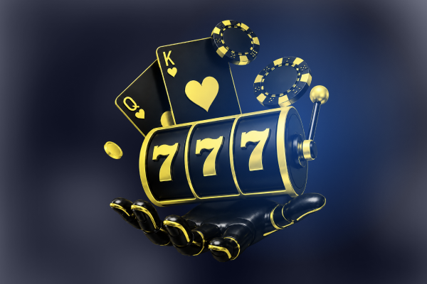 Casino-Symbole: Spielautomat mit 777, Spielkarten und Chips bei Betbox Casino